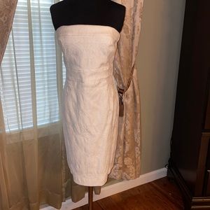 White House Black Market strapless white dress size 12